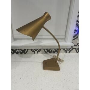 Vintage Brass Bankers Desk Table Lamp Light - Swivel Neck